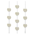 thumbnail image 2 of Club Pack of 12 Gold and White Valentine Floral Heart Ribbon Stringer Hanging Silver Party Decors 4', 2 of 2