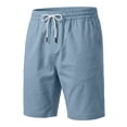 thumbnail image 6 of Hurxie Men's Casual Shorts Twill Drawstring Summer Beach Stretch Golf Shorts with Pockets Sky Blue,M, 6 of 7