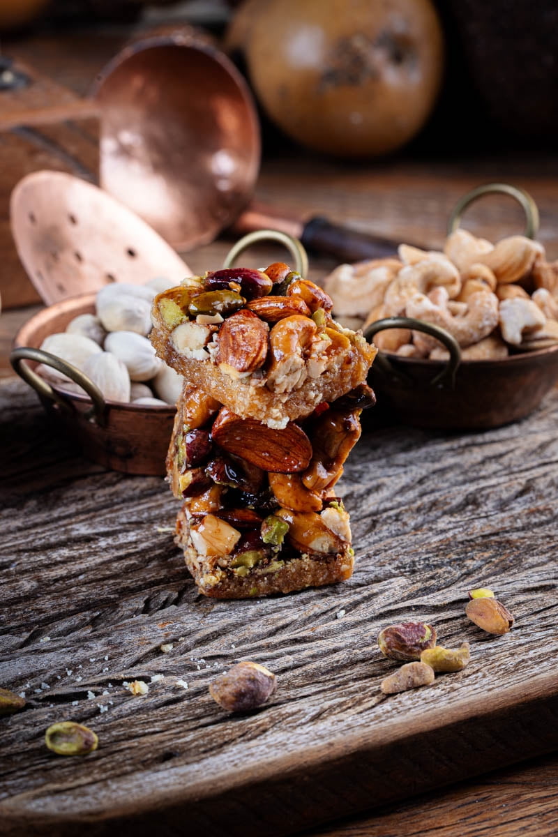 Snacklava Mixed Nuts Kunafa - 20 Pack (60 Pieces) - No Artificial Ingredients, Colors or Preservatives - 5g of Protein Per Serving