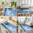 thumbnail image 4 of Area Rugs 5'x7', Summer Palm Tree Carpet Runner Indoor Outdoor Rugs Home Decor Aesthetic, Beach Ocean Coastal Starfish Shells Non Slip Mats Washable Accent Rug for Living Room Bedroom, 4 of 8