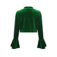 thumbnail image 2 of TiaoBug Girls Velvet Bolero Shrug Cardigan Bell Bottom Long Sleeve Shawl Party Dress Cape Outerwear Green 6, 2 of 5