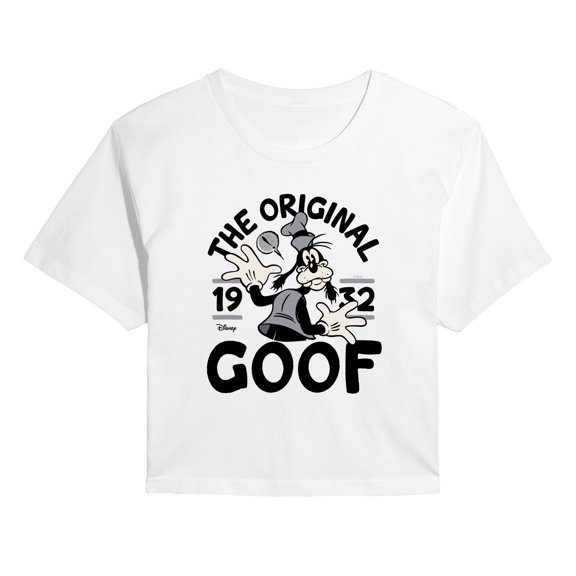Disney - The Original Goof - Juniors Cropped Short Sleeve Graphic T-Shirt