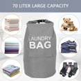 thumbnail image 2 of Kimmama Light Gray Laundry Backpack, 70L Waterproof Laundry Bag with Strap for Laundryroom, Travel and Camping, 2 of 6