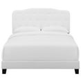 thumbnail image 4 of Modern Contemporary Urban Design Bedroom Queen Size Platform Bed Frame, Fabric, White, 4 of 5