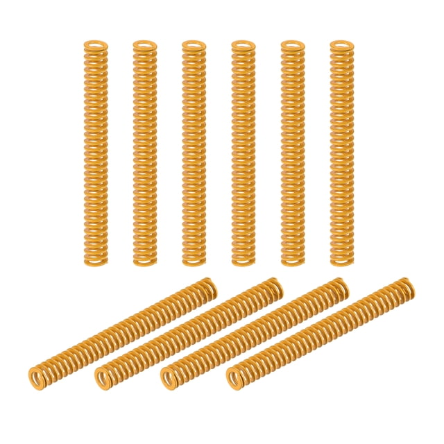 Unique Bargains Die Spring, 8mm OD 75mm Long 10 Pack Stamping Light Load Compression Yellow