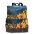 thumbnail image 1 of Disketp Elegant Sunset Sunflower Mochila de Cuero para Mujer, Bolso de Espalda Antirrobo con Estilo para Viaje, Trabajo y Uso Diario, 1 of 4