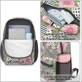 thumbnail image 4 of Pioneer Flower Floral Print Pattern 17" School Backpacks for Teens,Waterproof Oxford Fabric,S-Shape Padded Straps for School,Travel,Hiking,Camping, 4 of 5