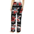 thumbnail image 3 of Disketp Fire And Rescue Truck Print Women'S Comfy Pajama Pants Casual Drawstring Palazzo Lounge Wide Leg Pants, 3 of 9