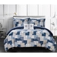 thumbnail image 4 of Chic Home Tethys 6-Piece Reversible Patchwork Duvet Cover Set, Twin X-Long, Blue, 4 of 4
