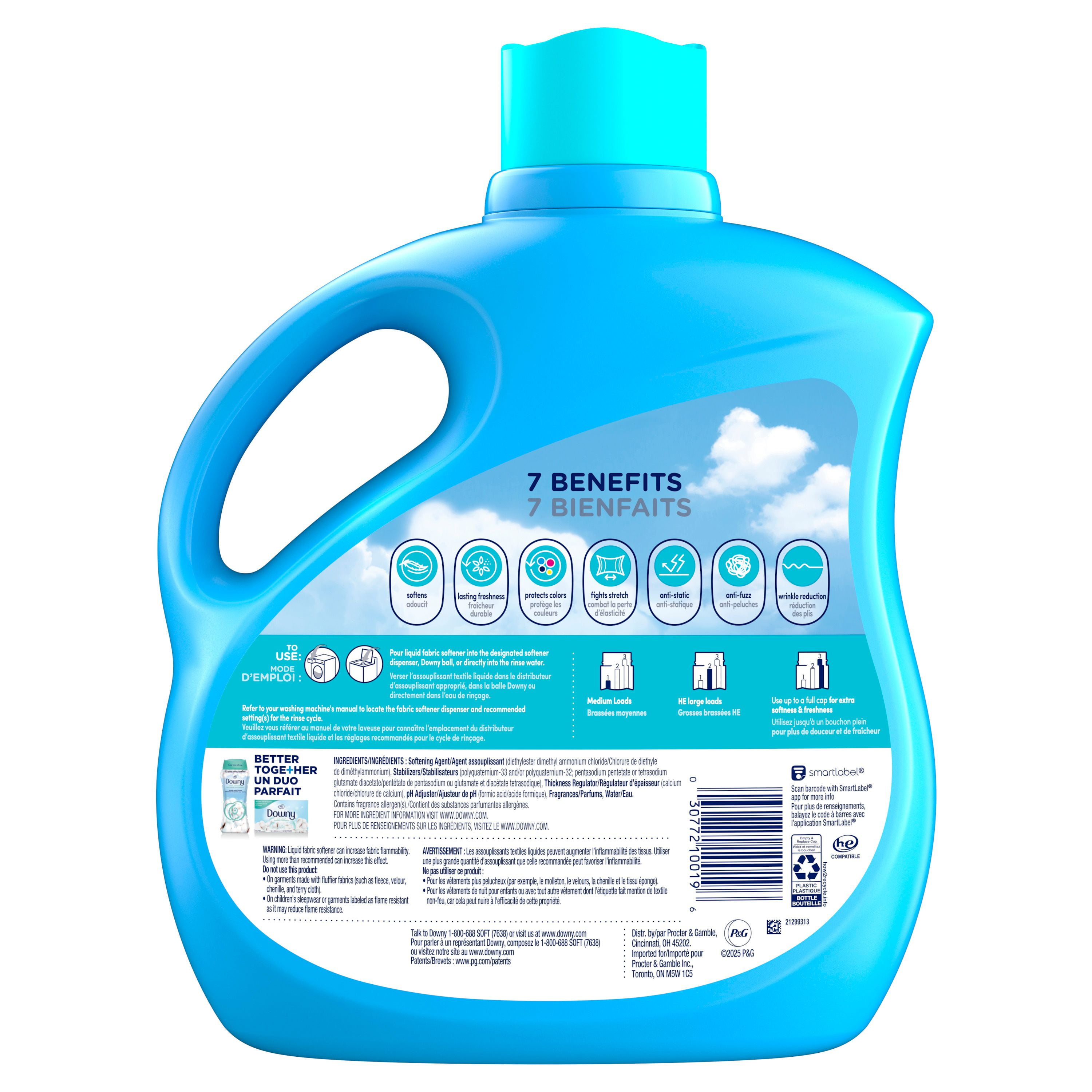 Downy Ultra Laundry Liquid Fabric Softener (Fabric Conditioner), Cool Cotton, 3.29L