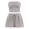 thumbnail image 5 of No Boundaries French Terry Tube Top and Shorts Set, 2-Piece, Women's, 5 of 5