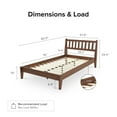 thumbnail image 6 of Mopio Ted Full Bed Frame with Headboard, Full Size Bed Frame, Mid Century Modern Acacia Solid Wood Platform Bed Frame, Wooden Bed Slats, No Box Spring Needed, Single Metal Bar Support, Walnut, 6 of 9