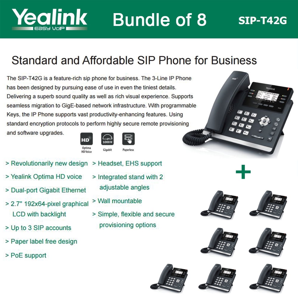 Lot of Fully Refurbished Yealink SIP-T20P Entry Level IP Phone 5 