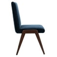 thumbnail image 6 of SAFAVIEH Couture Forrest Contemporary Velvet Solid Dining Chair, Navy/Dark Walnut (Set of 2), 6 of 12