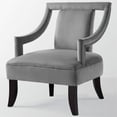thumbnail image 6 of Posh Living Brady Velvet Upholstered Accent Chair with Elegant Arms in Gray, 6 of 9