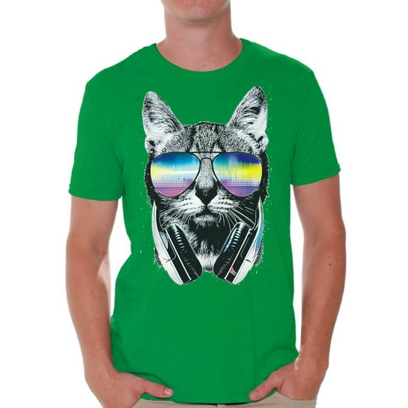 Awkward Styles Cat T-Shirt Sunglasses T Shirts for Men