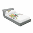 thumbnail image 3 of Reptile Bedding Set with Sheet & Covers, Colorful Chameleon on the Branch Playing with Grumpy Fly Animal Humor Cartoon Print, Printed Bedroom Decor 2 Shams, 4 Sizes, Multicolor, by Ambesonne, 3 of 3