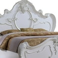 thumbnail image 3 of Benjara Rosy Queen Size Bed, Carved Details, Turned Legs, White Solid Wood Frame, 3 of 6