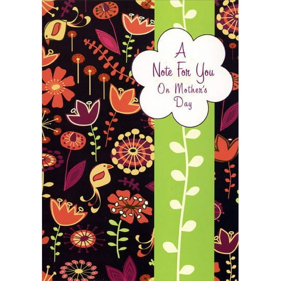 Designer Greetings Flowers and Birds on Mocha Mother's Day Card