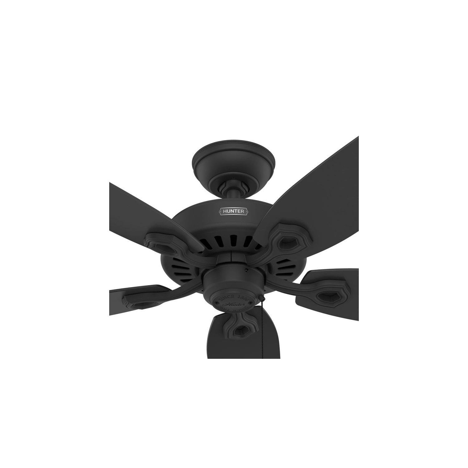 Hunter 42 inch Builder Elite Matte Black Ceiling Fan and Pull Chain