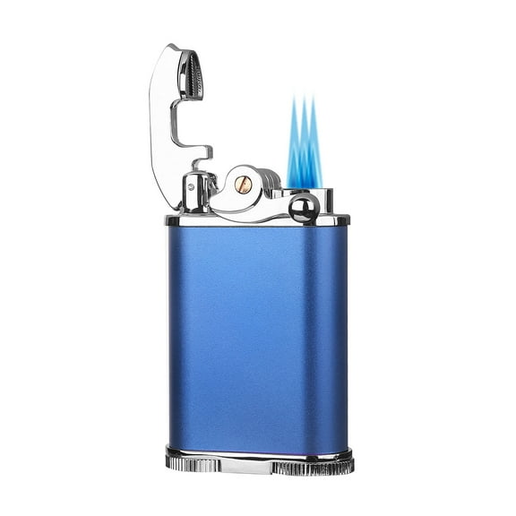 Visol Retro Triple Flame Cigar Lighter - Blue & Chrome