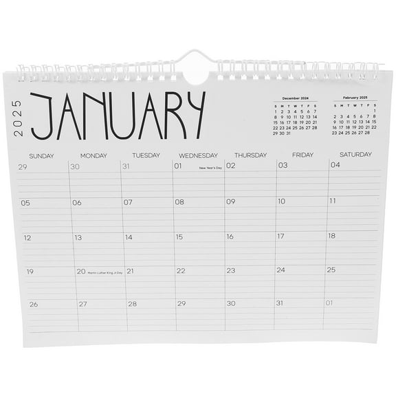 Vosarea Wall Calendar 2025 White 1Pcs 11X8.7In