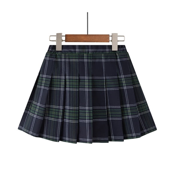 Uniform Skirts for Girls Plaid Pleated Sleeveless School Style Skirt Casual Girls Skirts Size L