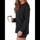 thumbnail image 2 of Tops de Larga para Mujer, Holgados, Bonitos, Gruesos, para Otoño e Invierno, Ropa de Crucero A Negro S, 2 of 8
