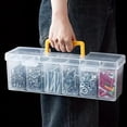thumbnail image 5 of Clear Plastic Tool Organizer Box Set with Handle, 7-Piece Stackable Interlocking Storage Containers for Screws, Nuts, Bolts, Wrenches & Small Parts, 5 of 8