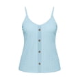 thumbnail image 6 of AKOEE Camisole Tops Button Up V Neck Eyelet Shirts for Women Loose Fit Sleeveless Casual Summer Cami Tees (2XL, Light Blue), 6 of 8