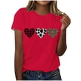 thumbnail image 4 of Tops for Women Trendy Viikei Womens Tops Dressy Casual,Womens Summer Short Sleeve Tunic Tops,Ladies' Valentine's Day Printed Casual Pullover Round Neck Short Sleeved Top Red XXXXL, 4 of 5