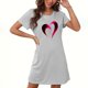 thumbnail image 1 of Camisón corto de San Valentín para mujer, talla grande, estampado en el pecho, cuello redondo, manga corta, 1 of 3