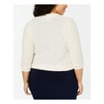 thumbnail image 2 of LOVE SQUARED Womens Ivory 3/4 Sleeve Open Cardigan Top Plus 1X, 2 of 2