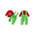 thumbnail image 2 of RUINIXCW Christmas Outfit for Toddler Girl Boy Long Sleeve Tops and Fuzzy Overalls, 2 of 9