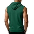 thumbnail image 4 of Men's Sleeveless Hoodie Casual Vintage Washed Muscle Tank Top Workout Gym Loose Fit Drawstring Hooded Shirt Summer Tops,L,Dark Green, 4 of 7