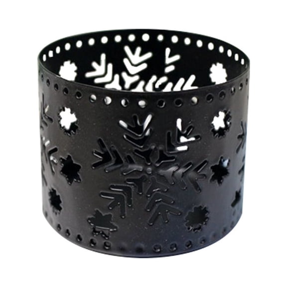 Artisanal Hollow Candle Holder With Snowflake Pattern For Christmas Decor And Party Setup