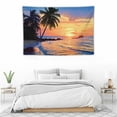 thumbnail image 4 of PRATYUS  Ocean Tapestry for Bedroom Beach Palm Tree Wall Hanging Sunrise Decor, 60x40 Inch, Blue 60x40in, 4 of 7