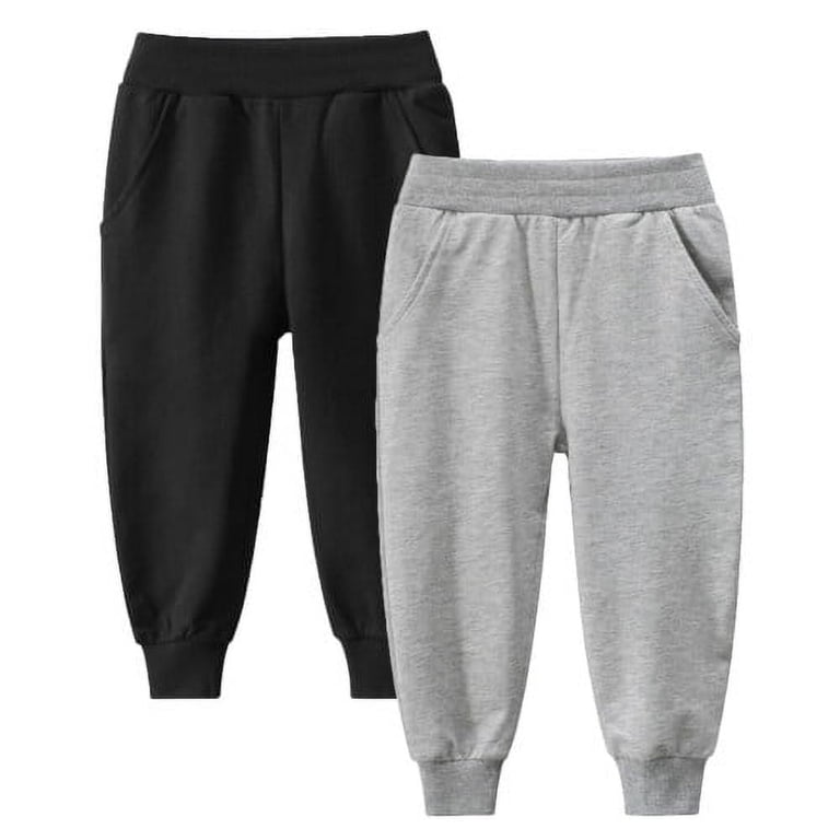 Hileelang Boys' Jogger Sweatpants 2-Pack, Cotton photo 4