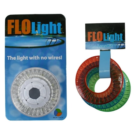 LED FLOlight Above Inground Swimming Pool Wireless Flo Light w/ Colored Lens