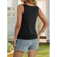 thumbnail image 2 of Womens Banded Bottom V Neck Tank Tops Sleeveless Shirts Casual Loose Fit Clothes 2025 Summer Black XL, 2 of 6