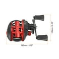 thumbnail image 2 of Carrete de pesca Baitcasting Uxcell para zurdos, perfil bajo, relación de engranaje 8.1:1, rojo y negro, 2 of 6