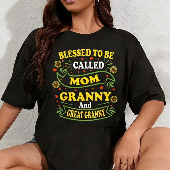 100% Cotton Unisex Blessed To Be Called Mom Granny And Great Granny Mothers Day T-Shirt