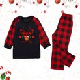 thumbnail image 2 of Odeerbi Christmas Pajamas for Family Holiday Plaid Long Sleeve Family Christmas Pajamas Matching Sets Kids Casual Plaid Print Tops Pants Set Two-Piece Sleepwear Xmas PJs Set Black, 2 of 6