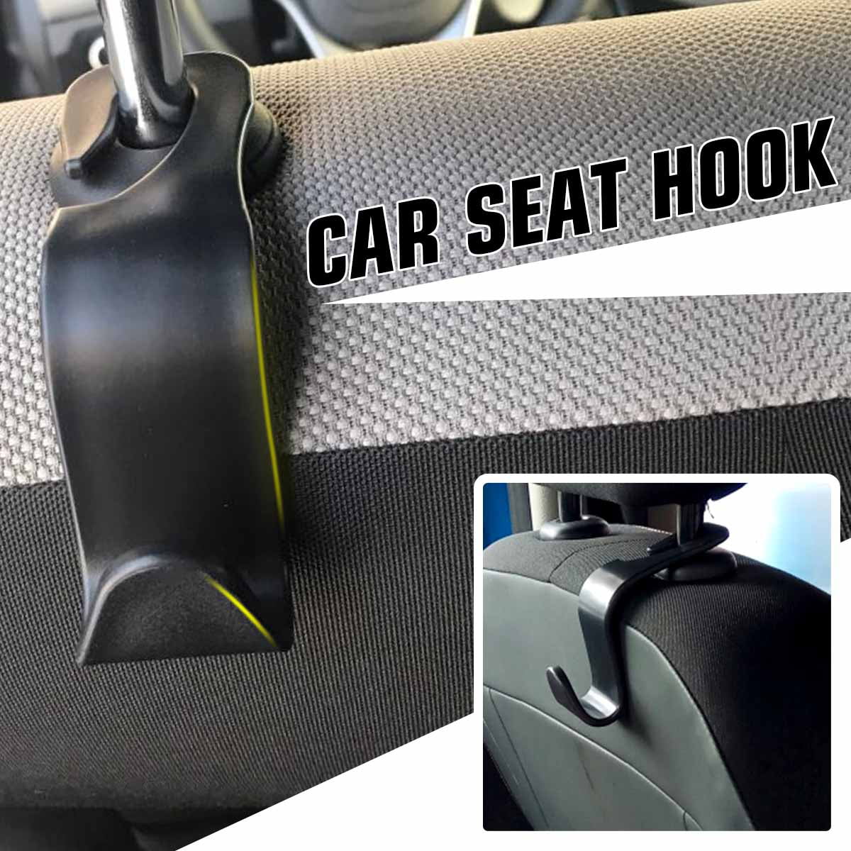 1x Car Seat Headrest Bars Hook Bag Hanger Bag Organizer Holder Clip Accessories 