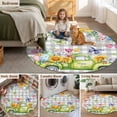 thumbnail image 5 of Easter Truck Round Area Rug 3Ft Washable Small Circle Rugs for Kitchen Entryway, Spring Floral Eggs Butterflies Leaves Gray Plaid Non-Slip Carpet Floor Mats Indoor Outdoor Carpet Runner Home Decor, 5 of 8