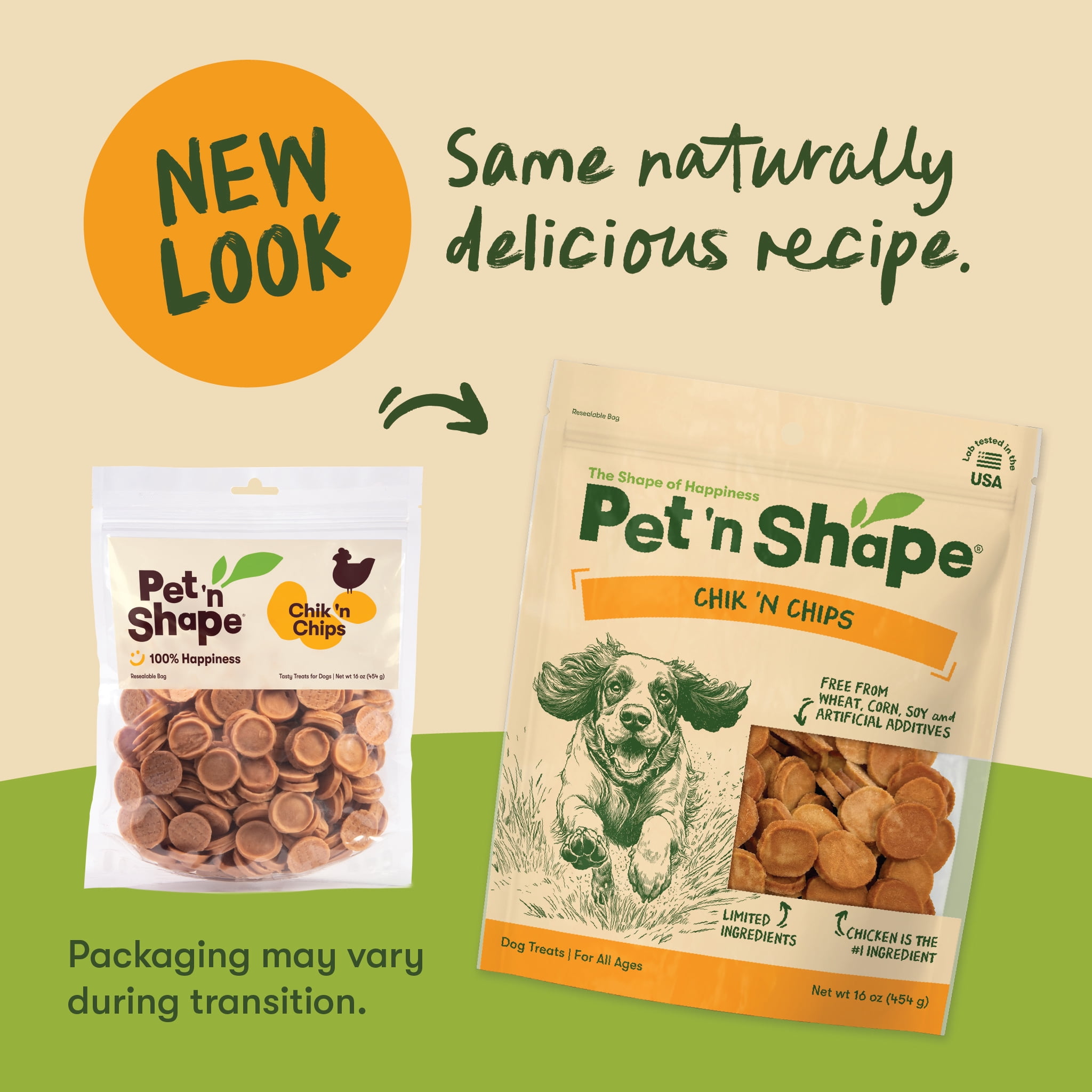 Pet 'n Shape Chik 'n Chips: All-Natural, Grain-Free Chicken Jerky Training Dog Treats, High-Protein, No Corn, Wheat, or Soy, 16 oz
