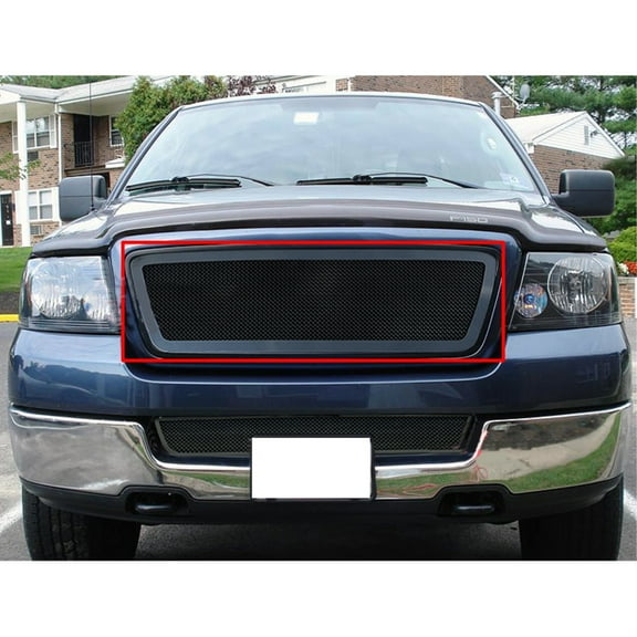2004-2008 Ford F-150 (Not For Fx2 Model) Stainless Steel Black Powder Coated Finish 1.8 Mm Wire Mesh Black Wire Mesh Grille