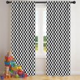 thumbnail image 5 of Blackout Kids Curtains,Black and White Small Checkered Pattern Childrens Insulated Curtains Set Of 2,Bedroom Essentials,Toddler Room Decor 42"x84", 5 of 5