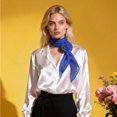 thumbnail image 2 of Unique Bargains 1 Pc Scarf Solid Color Rose Neck Scarf Deep Blue, 2 of 5