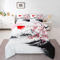 Castle Fairy Female Men Japanese Style Twin Comforter Sets,Floral Sakura Bedding Set